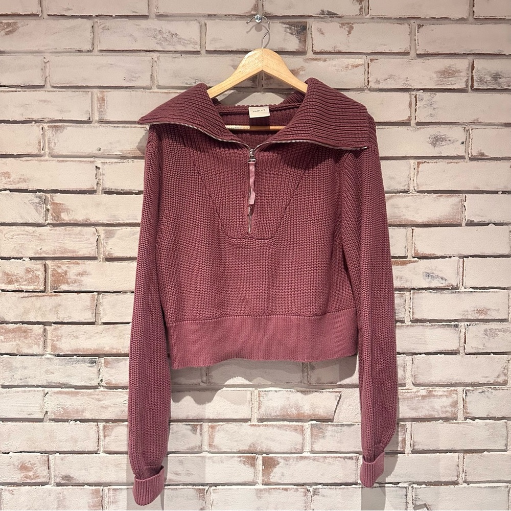 Varley Mentone 1/2 zip Top Sweater in Ash Mauve